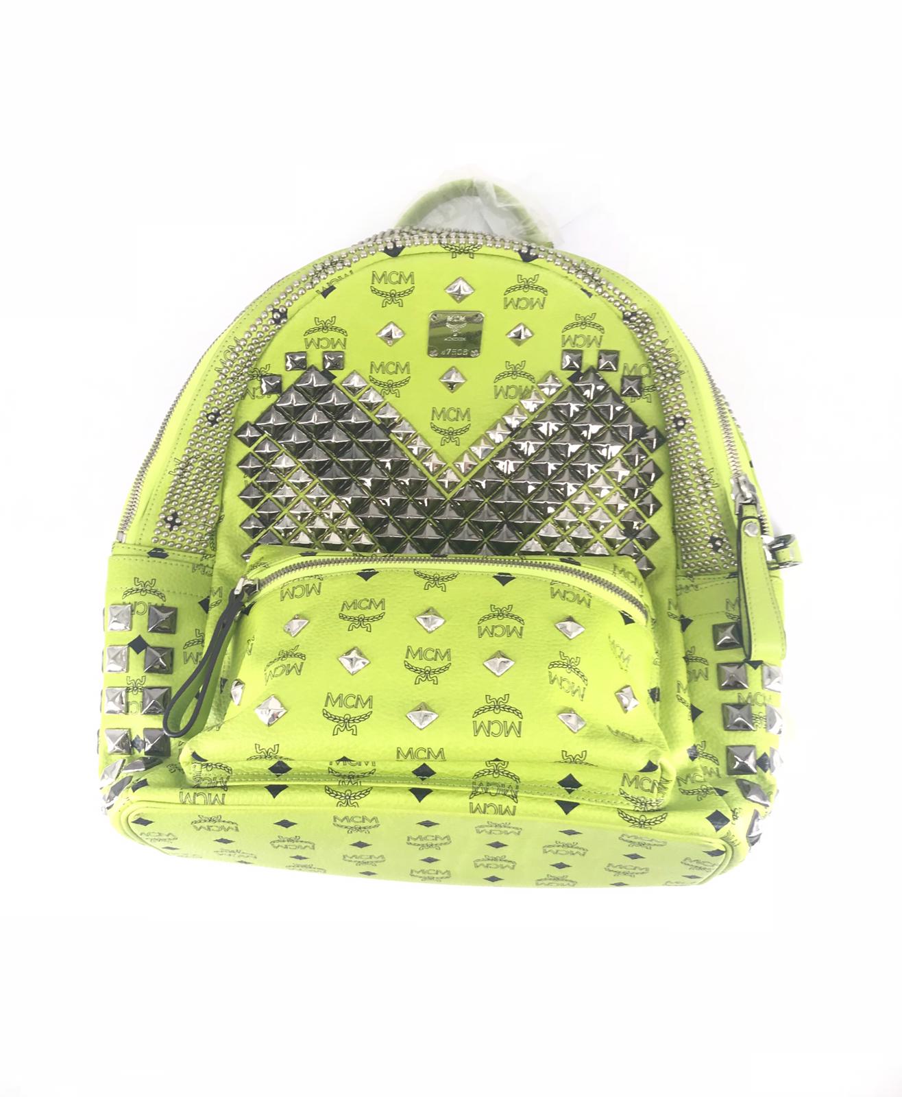 Green on sale mcm backpack